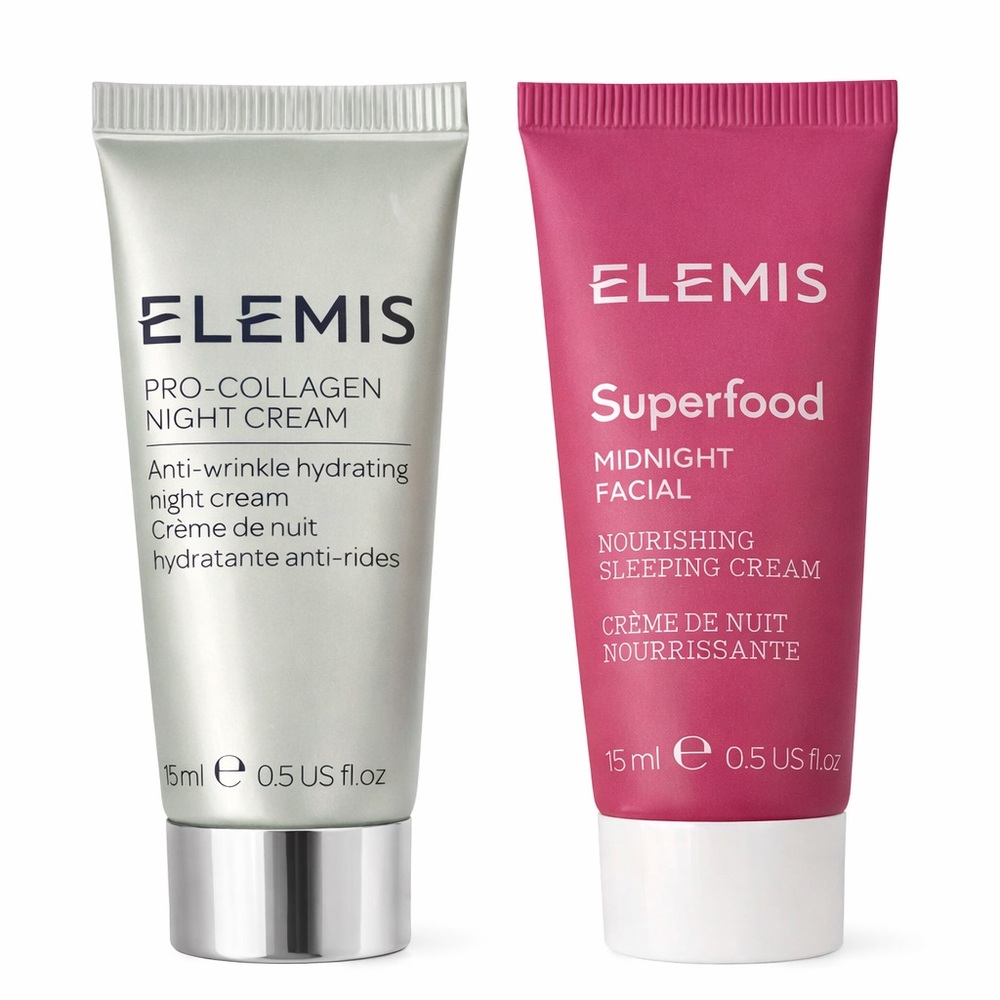 ✨ ELEMIS Night Cream Duo – Pro-Collagen + Superfood Midnight Facial ✨